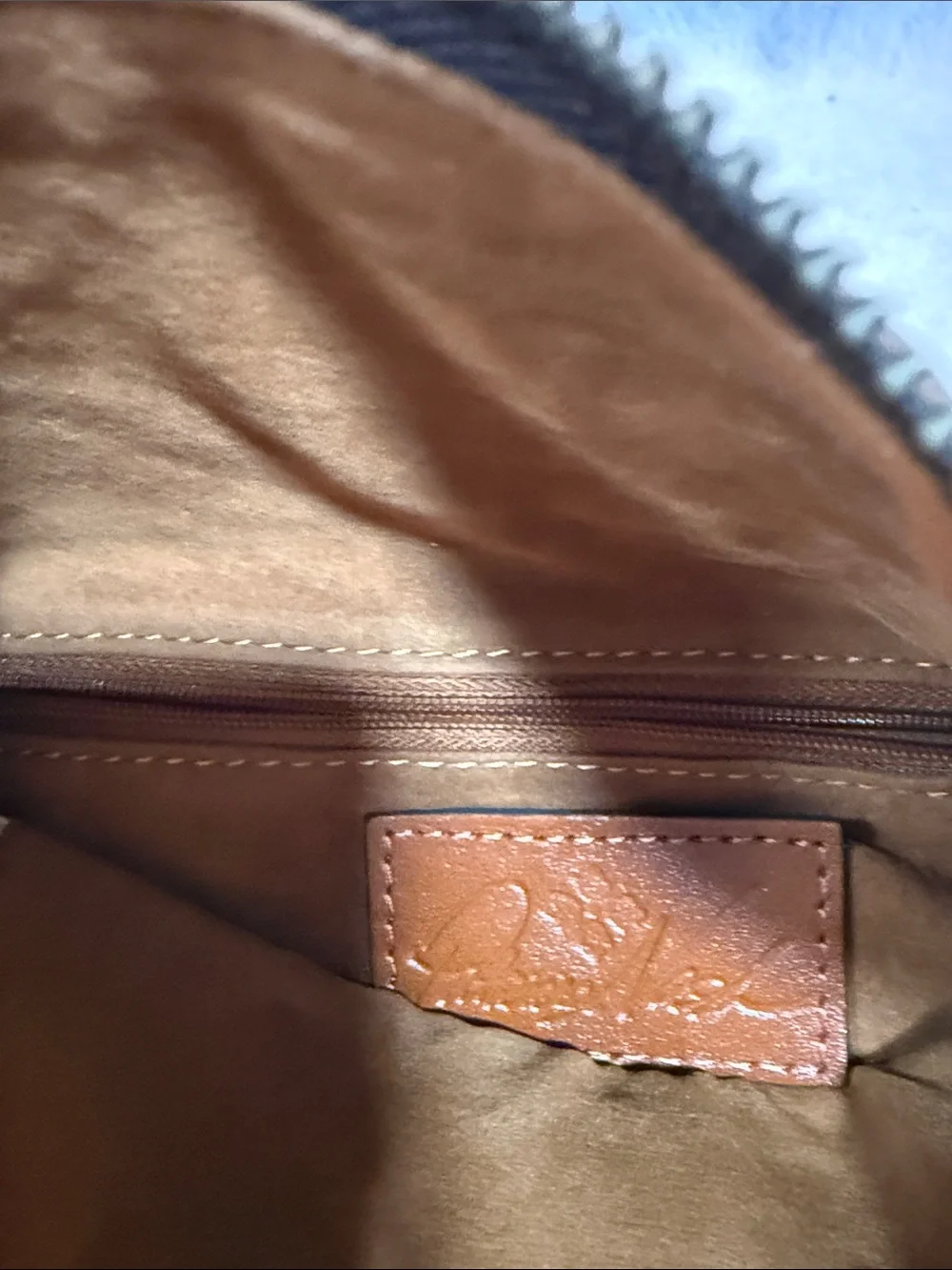Patricia Nash Tooled Floral Leather Wristlet in Cognac Brown